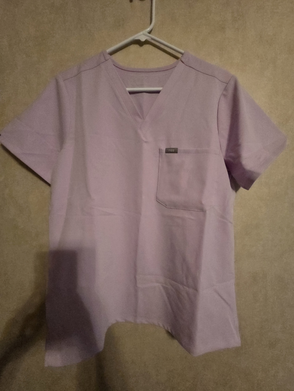 FIGS Light Lavender V-Neck Scrub Top with Chest Pocket